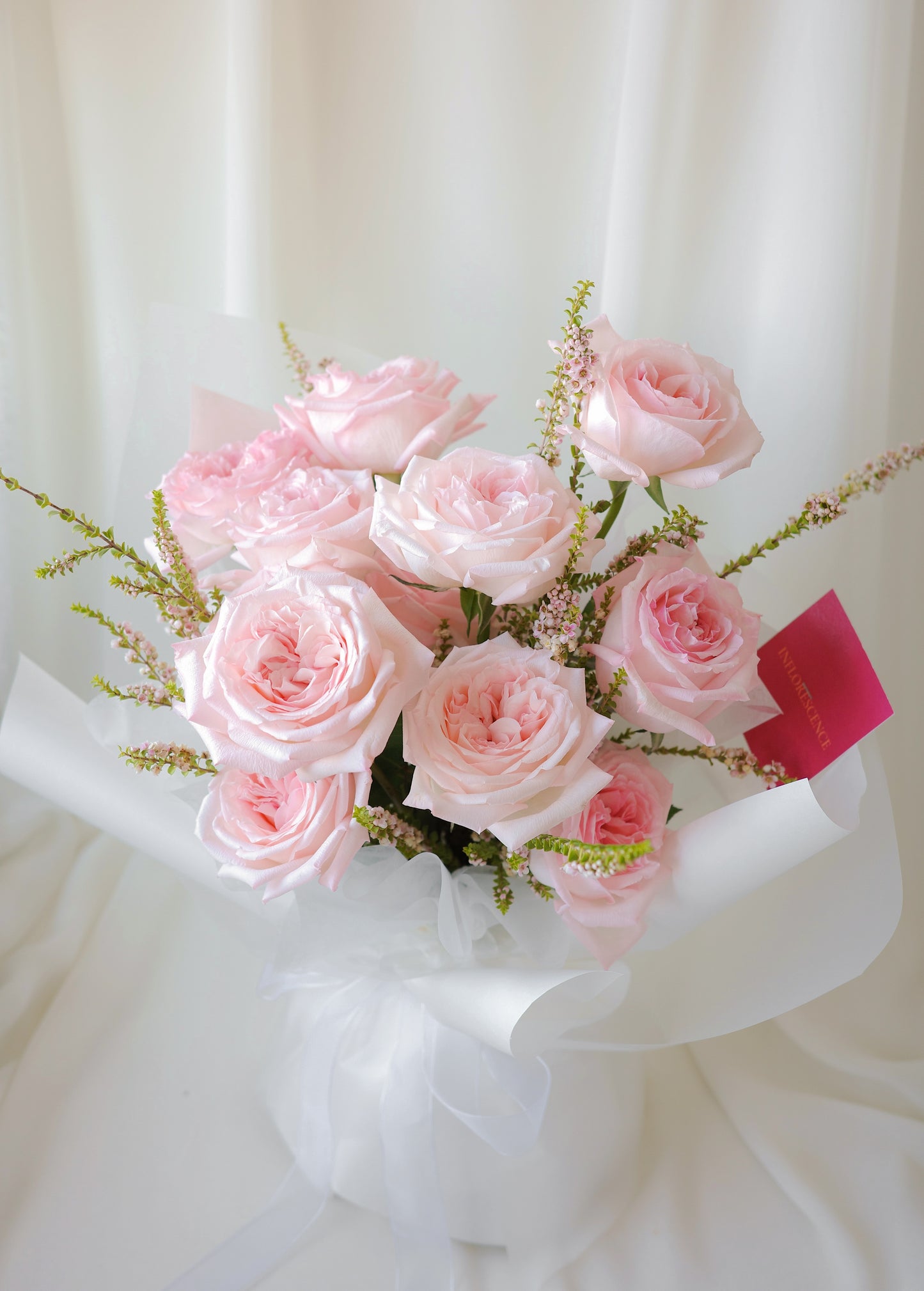 A Dozen Pink O'Hara Roses, Bouquet