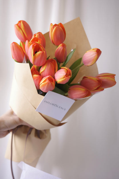 Luxury florist orange tulip bouquet by the bunch, Singapore delivery
