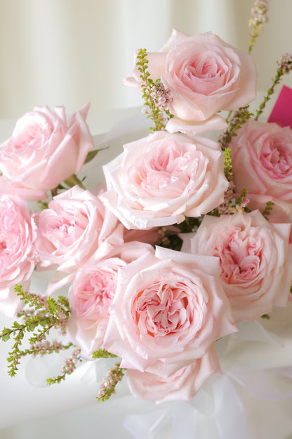 A Dozen Pink O'Hara Roses, Bouquet