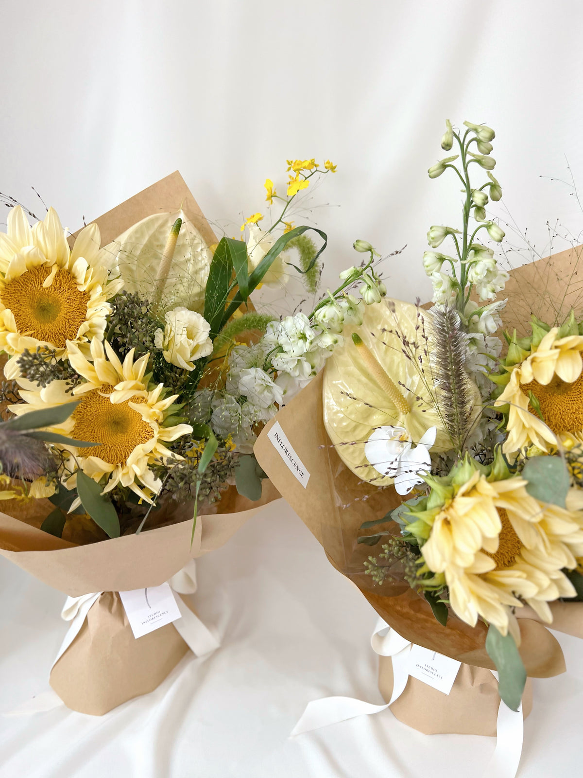 Sunflower bouquet with fresh seasonal flowers in a natural garden-inspired style by Studio Inflorescence Singapore